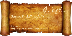 Gamauf Árpád névjegykártya
